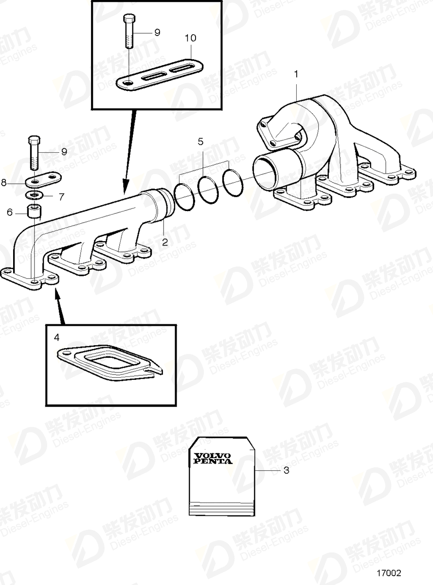 volvo penta Gasket kit 876722 Drawing volvo penta Gasket kit 876722 Drawing